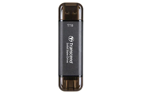 TRANSCEND 1 TB ESD310C USB3.2 TYPE A & C (USB 10Gbps) OTG COMPACT PORTABLE SSD  - Read 1050MB/s Write 950 MB/s - Black
