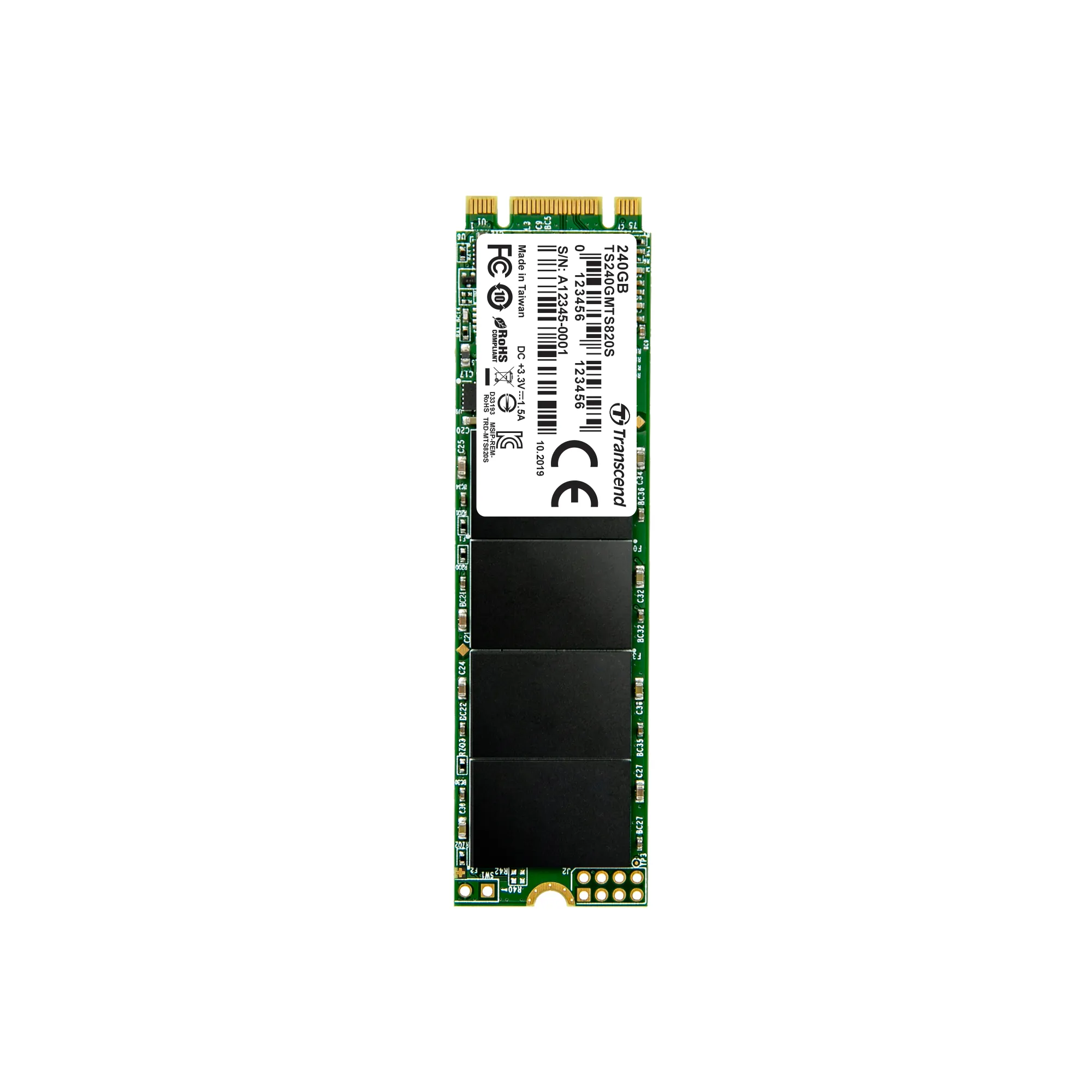 TRANSCEND 240GB MTS820 SATA3 M.2 2280 SSD - TS240GMTS820S