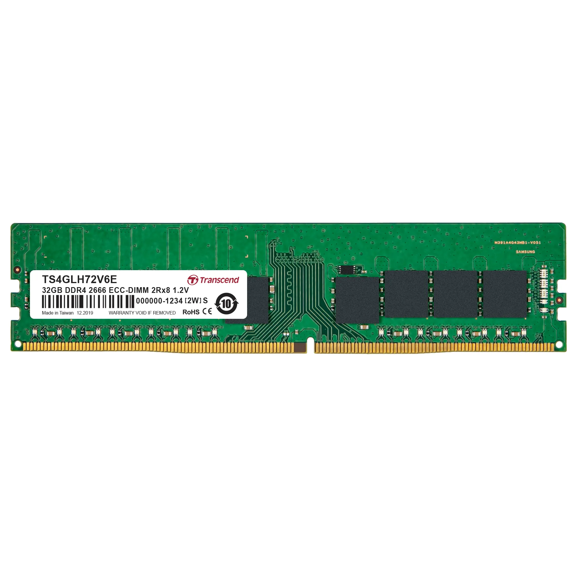 Transcend 32GB DDR4-2666 ECC DIMM 2Rx8 2Gx8 CL19 1.2V