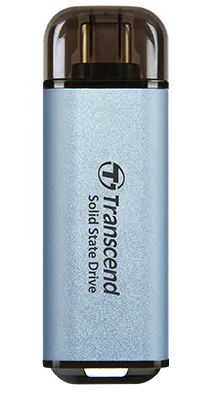 Transcend 512 GB ESD300C USB3.2 TYPE C (USB 10Gbps) OTG COMPACT PORTABLE SSD - Read 1050MB/s Write 950 MB/s -Baby Blue