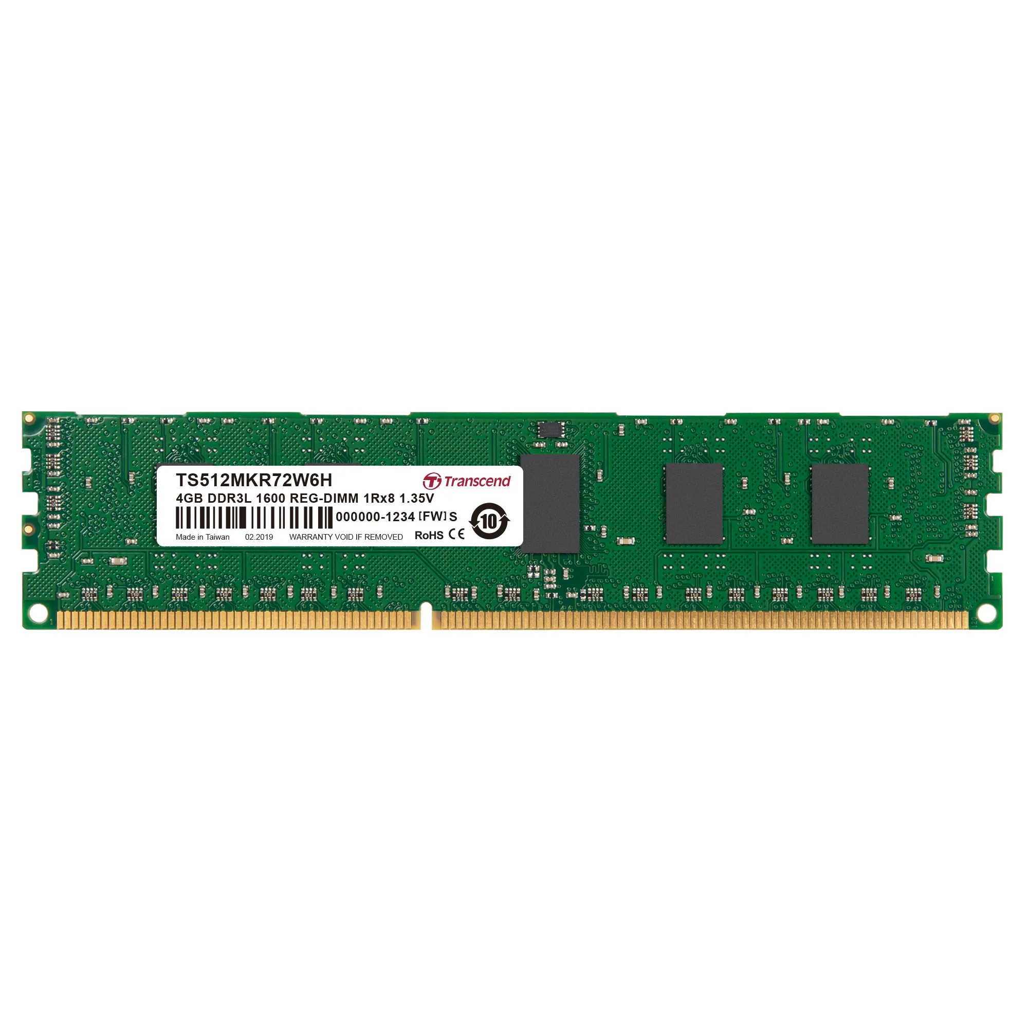 Transcend 4GB DDR3L-1600 Low Voltage Reg-DIMM CL11 1RX8