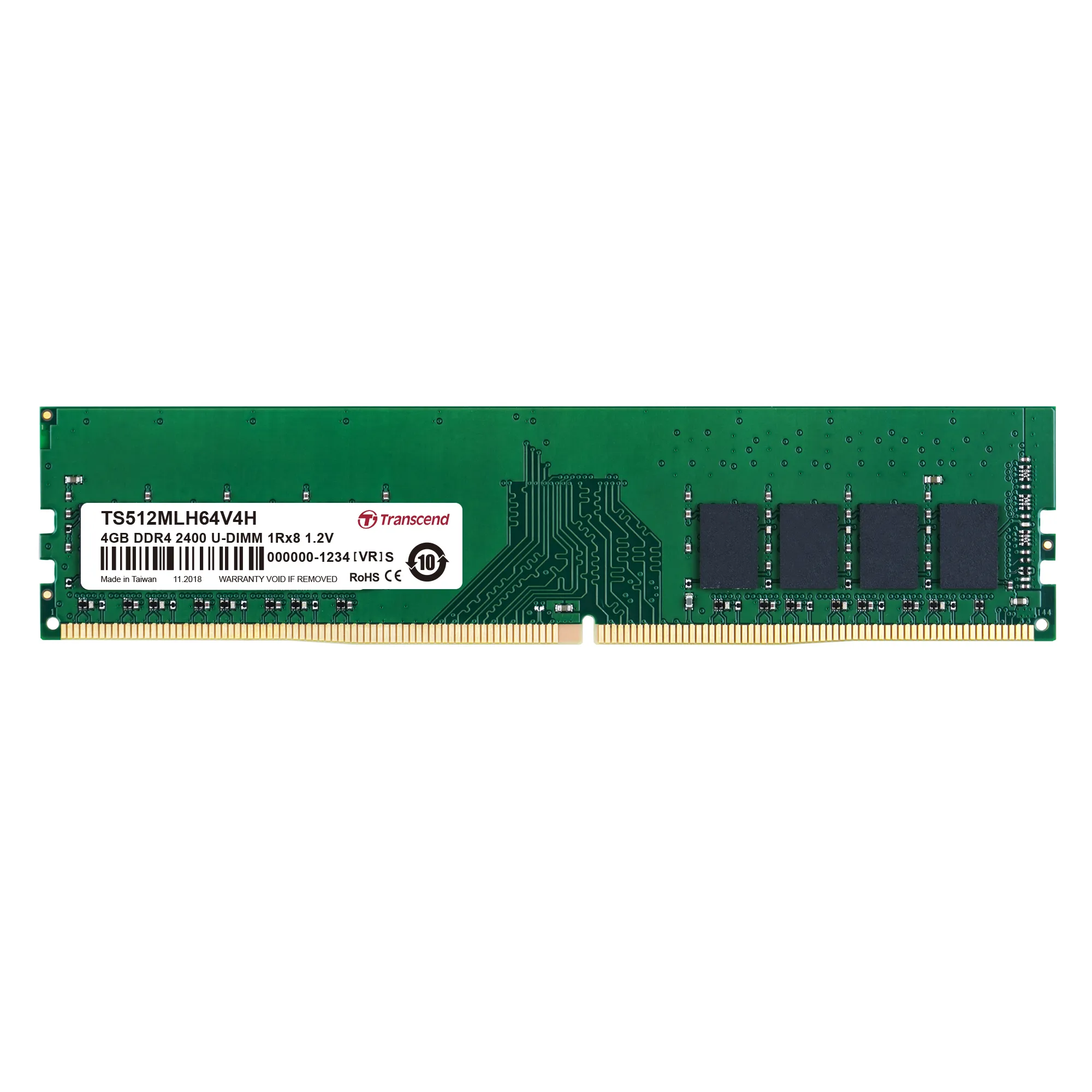 Transcend 4GB DDR4-2400 Desktop DIMM - 1RX8