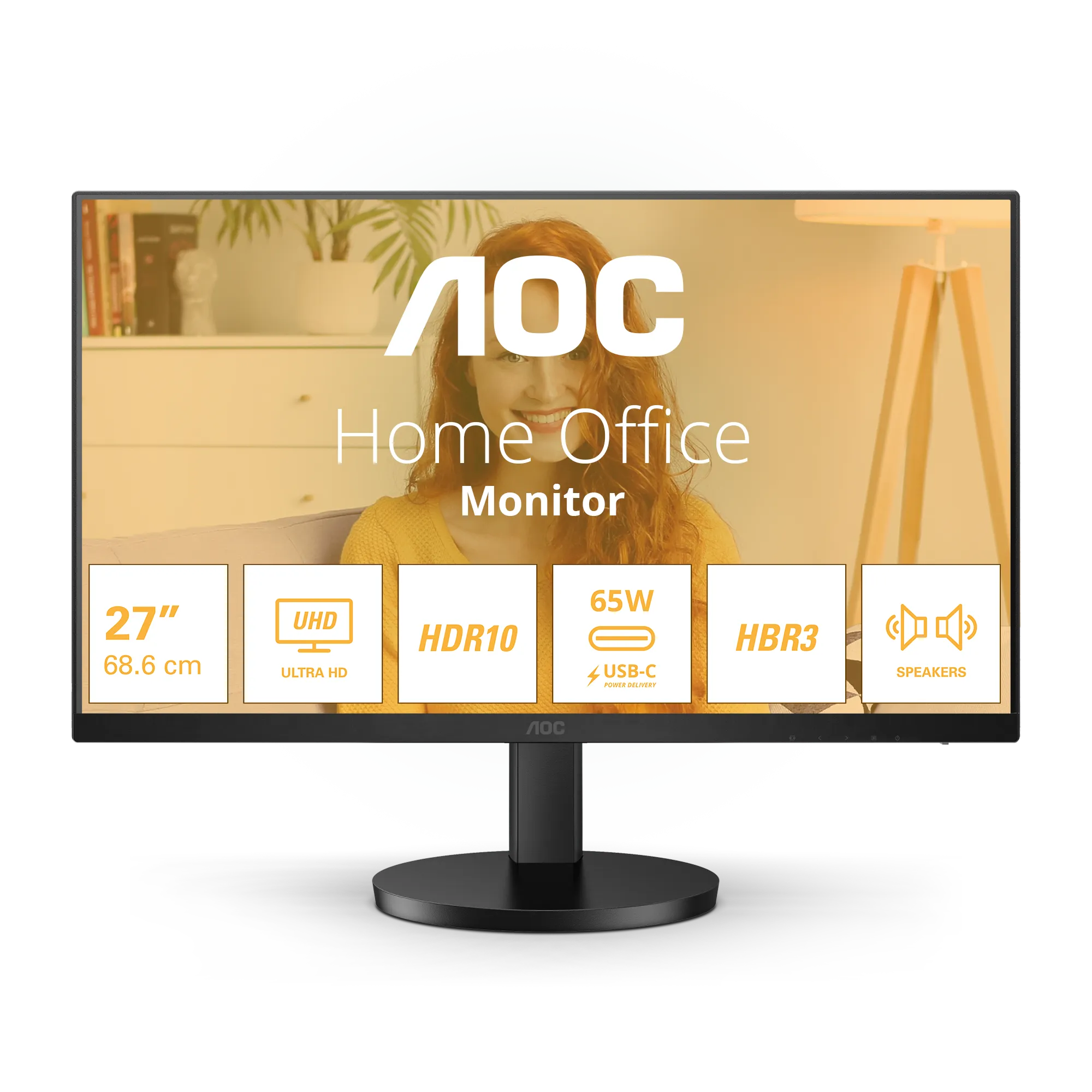 AOC U27B3CF Monitor 27 inch|IPS 4K UHD 3840x2160 60Hz|USB-C 65w|HDMI DP|300nits|Ergo Stand|Speakers - additional product image 14