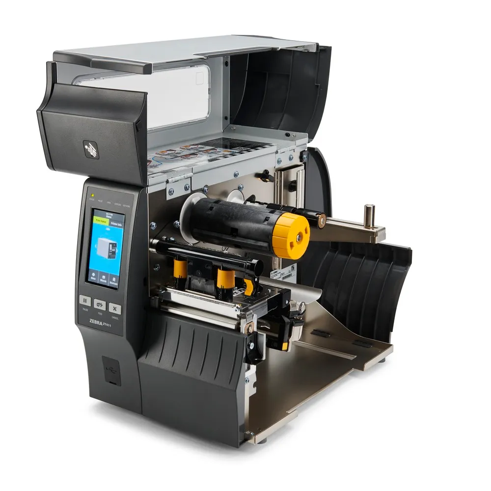 Zebra-TT Printer Direct Thermal ZT411; 4''; 600 dpi; Euro and UK Cords; Serial; USB; 10/100 Ethernet; Bluetooth 4.1/MFi; USB Hos