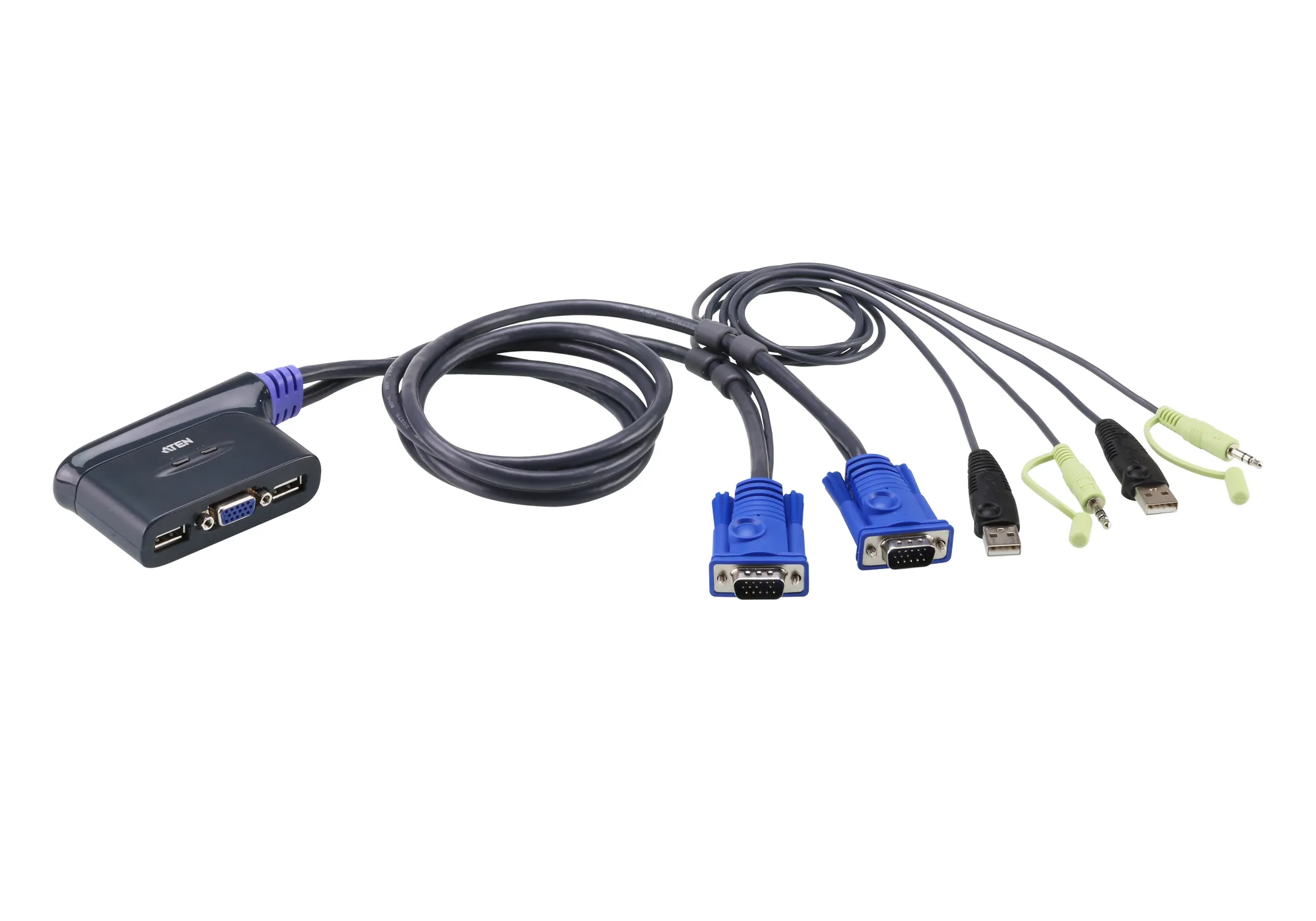 ATEN 2-Port USB VGA Cable-Built-in KVM W/ 1.8M CABLE ATEN