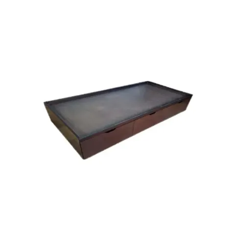 Kitkon 3 Drawer Walnut Queen Bed Base Closed