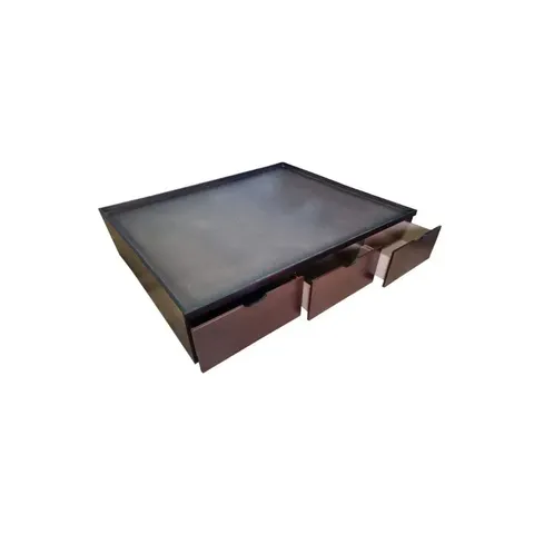 Kitkon 3 Drawer Walnut Queen Bed Base
