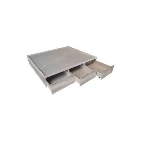 Kitkon 3 Drawer White Wash Queen Bed Base