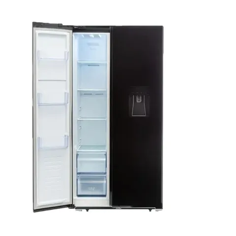 defy-496l-side-by-side-fridge-dff456-freezer-open