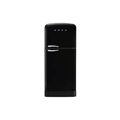 Smeg 80cm Retro Glossy Black Right Hinge Top Freezer Fab50rbl5