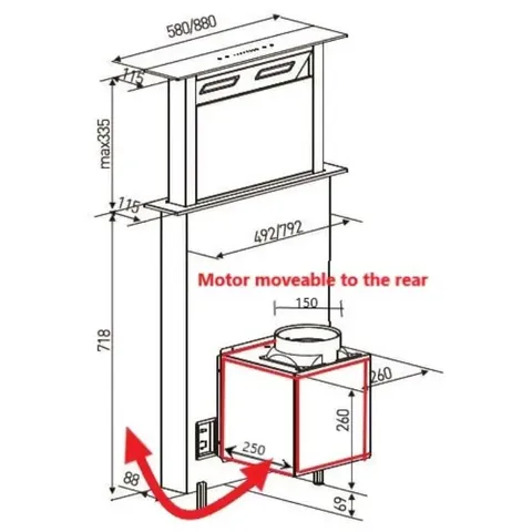 falco-down-draft-extractor-dimensions