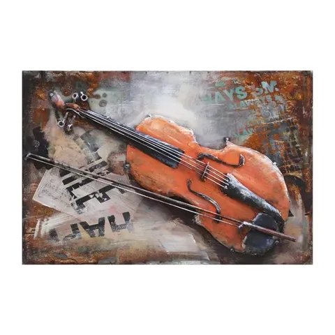 violin-3d-metal-oil-painting