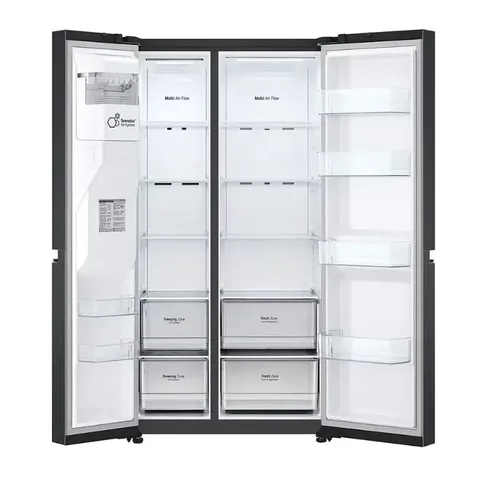 lg-611l-matte-black-side-by-side-fridge-gc-l257sqsl-open