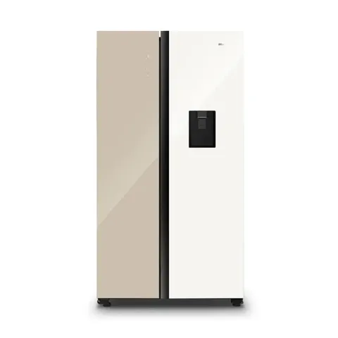 Hisense 508l Khaki White Delectable Side By Side Fridge H670sdk Wd