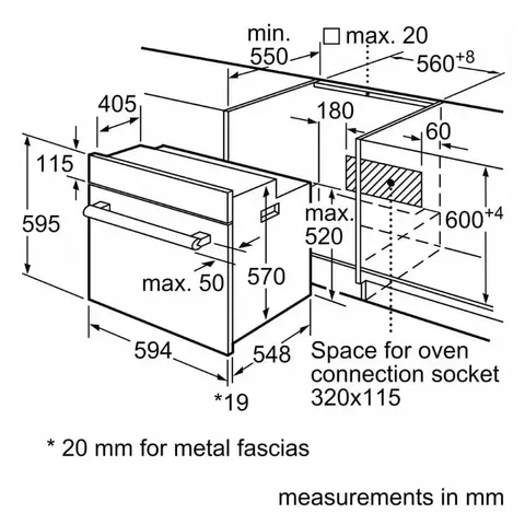 Bosch 60cm Oven Hbj354es0z Dimensions
