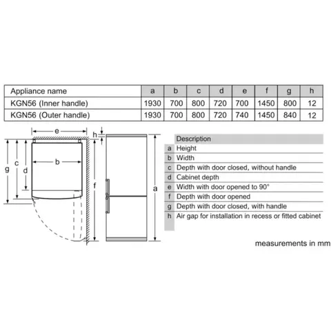 Siemens 70cm 505lfridge Freezer Black Inox Kg56ncx30z 06