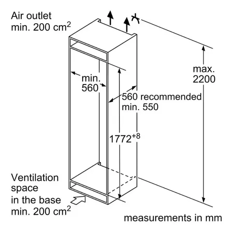 bosch-270l-built-in-bottom-freezer-kis87af30u-installation-measurements