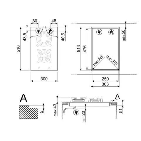 smeg-30cm-gas-on-glass-hob-pv332cnsa-installations