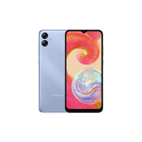 Samsung Galaxy A04e Blue Smartphone Front And Back