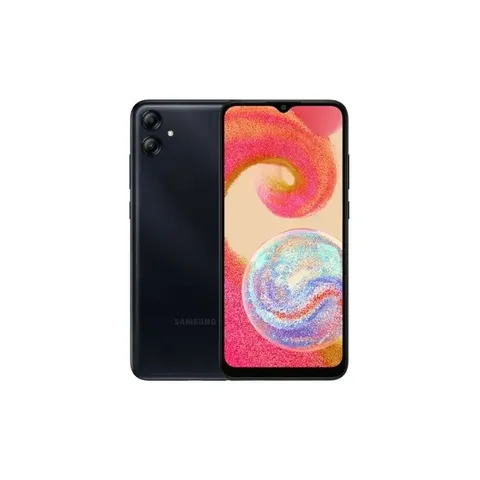 Samsung Galaxy A04e Black Smartphone Front And Back