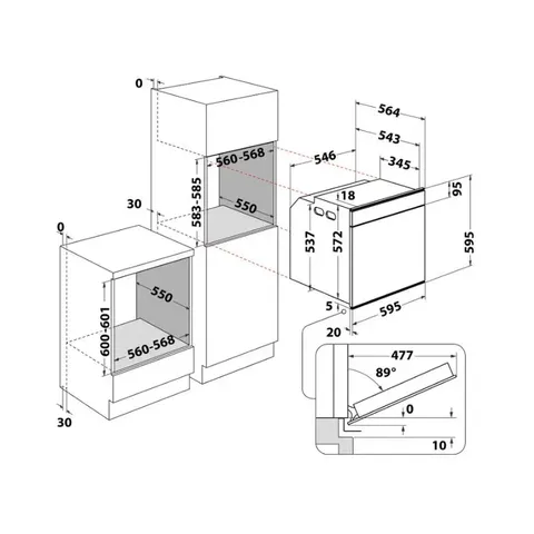 whirlpool-60cm-built-in-electric-oven-w7om54h-dimensions