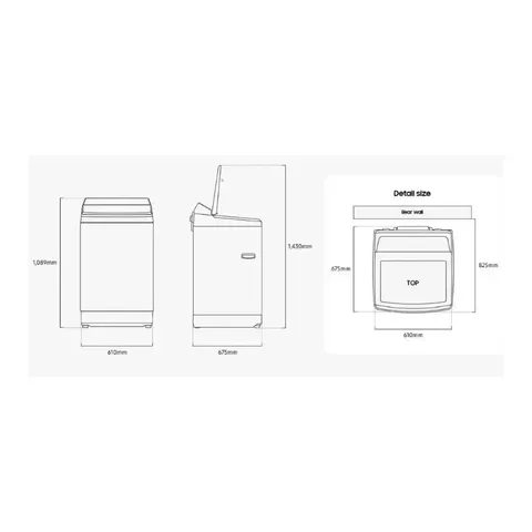 Samsung 15kg Charcoal Ai Top Loader Washing Machine Wa80f15s5cfa 05