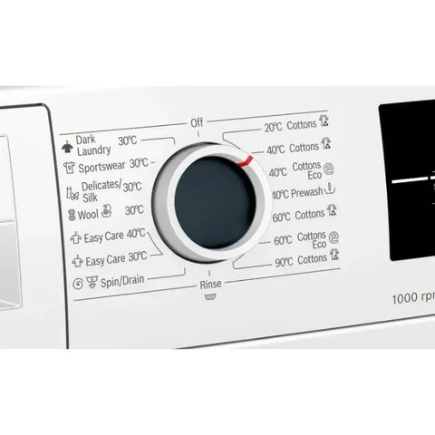 Bosch 8kg White Front Loader Washing Machine Control Panel