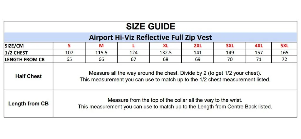 Airport Hi Viz Full Zip Vest