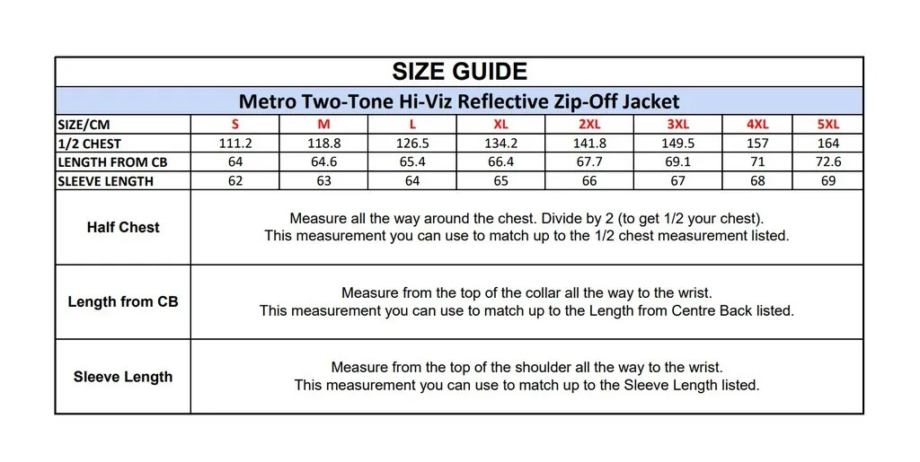 Metro Two Tone Hi Viz Zip Off Jacket