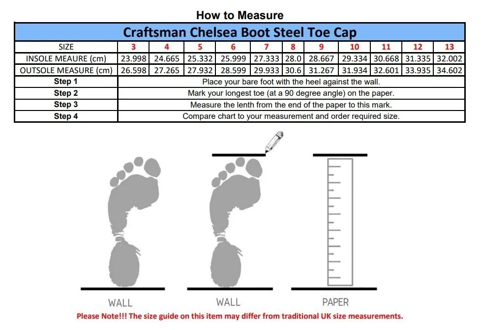 Craftsman Chelsea Boot Steel Toe Cap