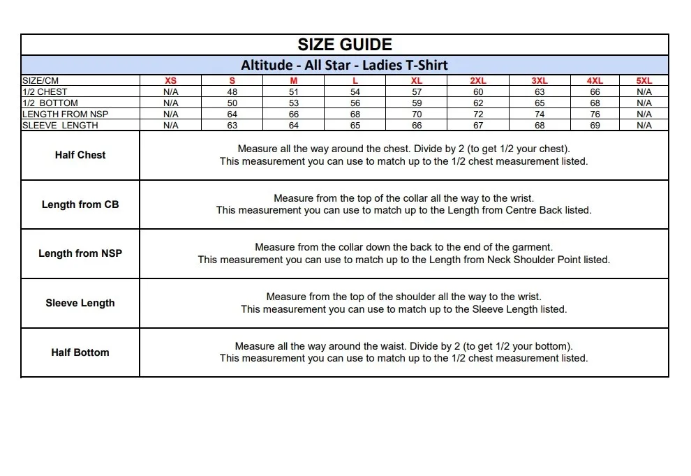 Ladies All Star T Shirt