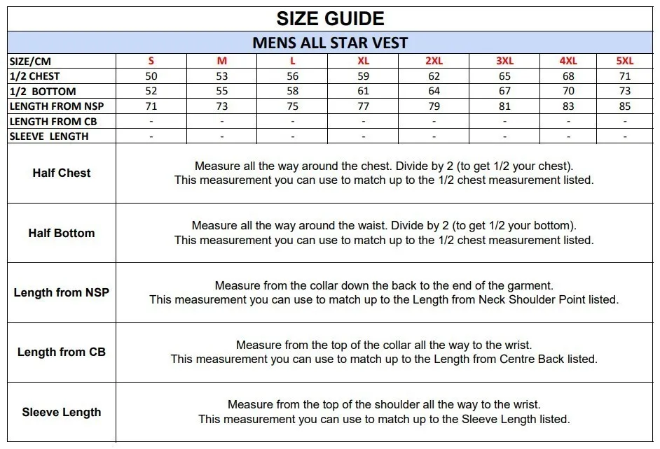 Mens All Star Vest