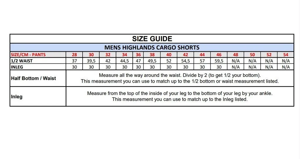 Mens Highlands Cargo Shorts