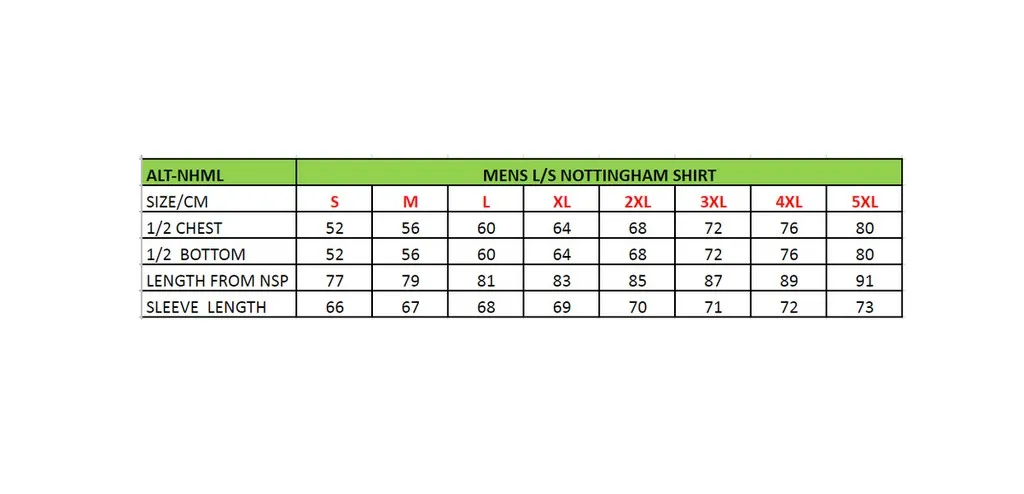 Mens Long Sleeve Nottingham Shirt