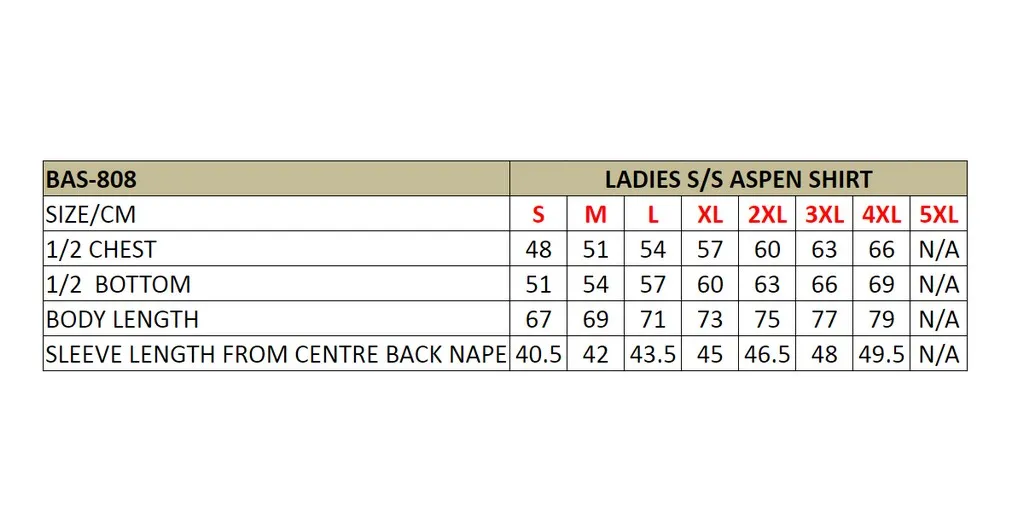 Ladies Short Sleeve Aspen Shirt