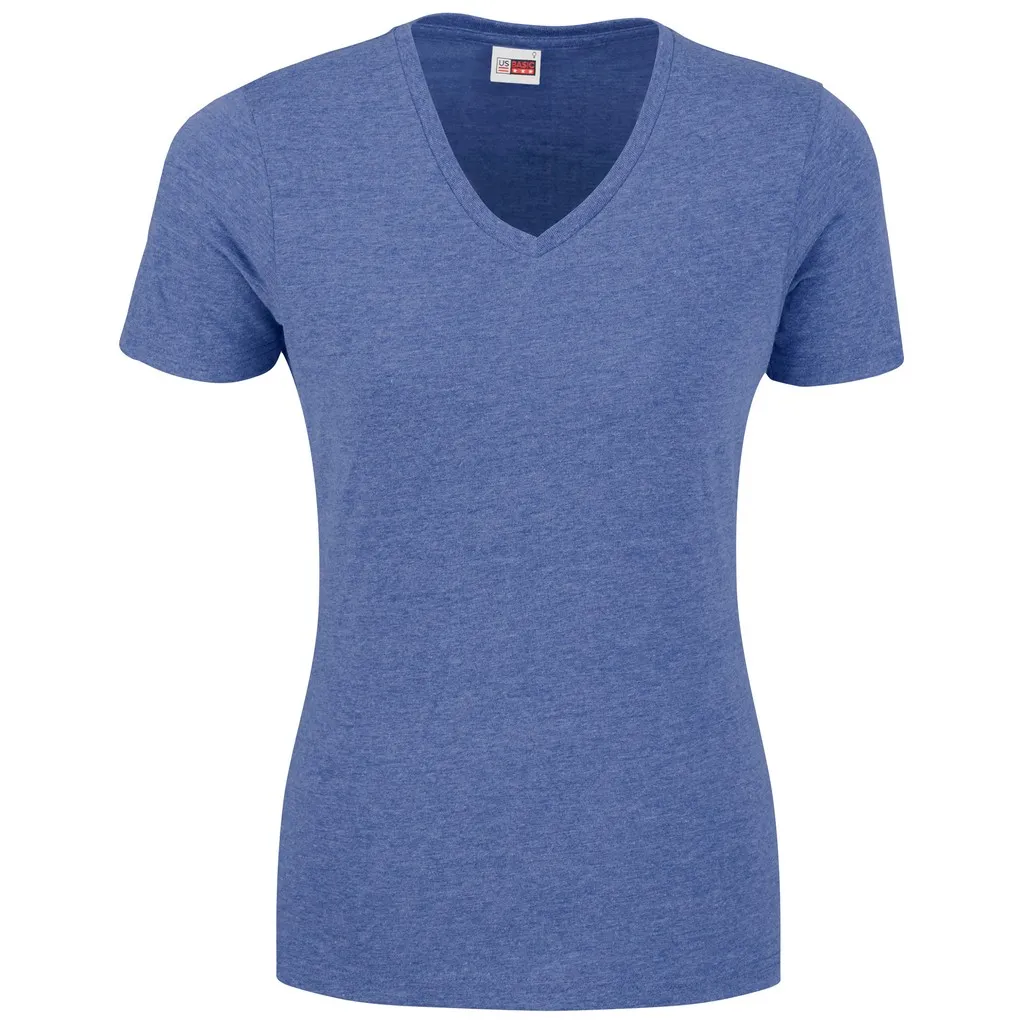 Ladies Michigan Melange V Neck T Shirt