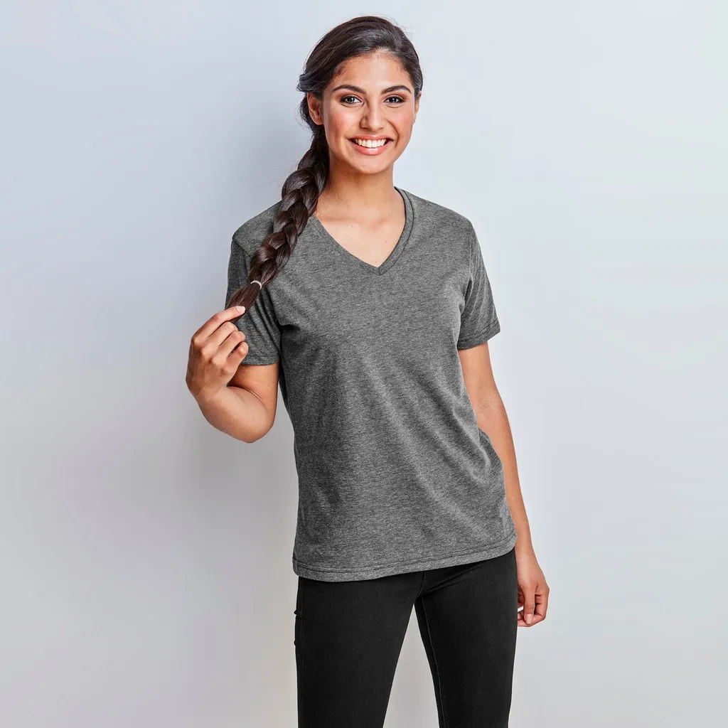 Ladies Michigan Melange V Neck T Shirt