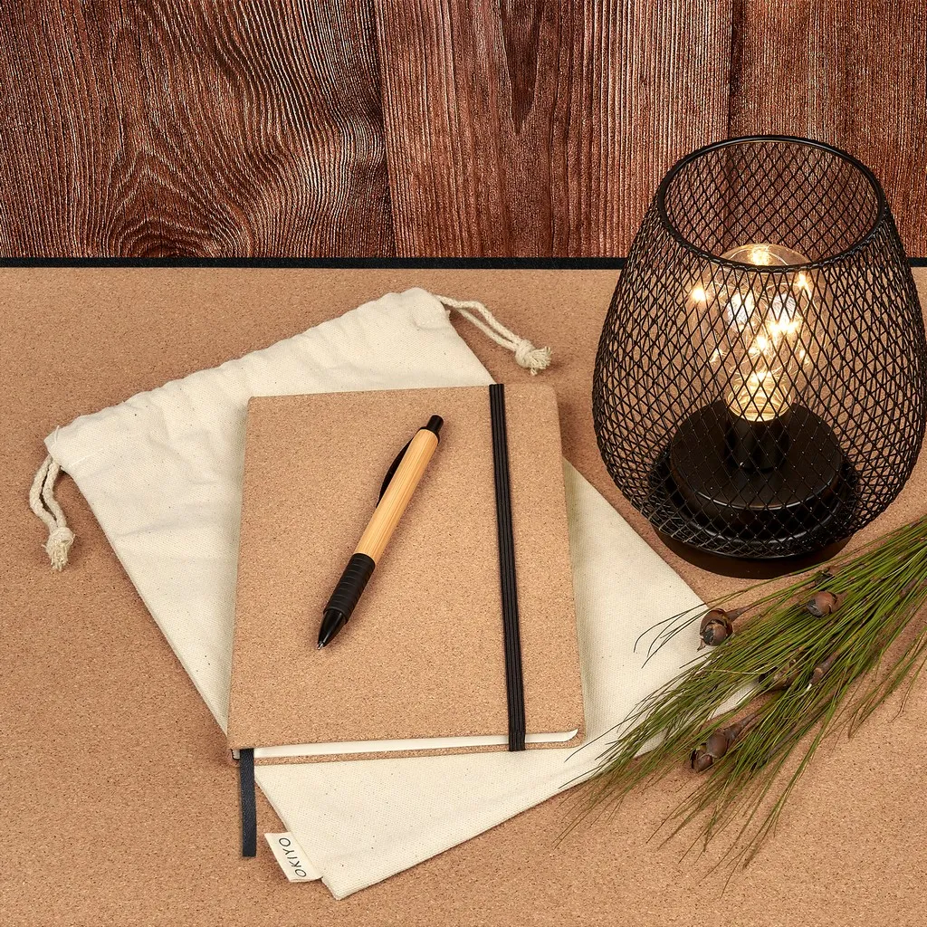 Okiyo Noto Cork And Bamboo Notebook And Pen Set
