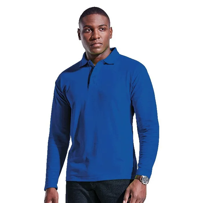 175G Pique Knit Long Sleeve Golfer Mens