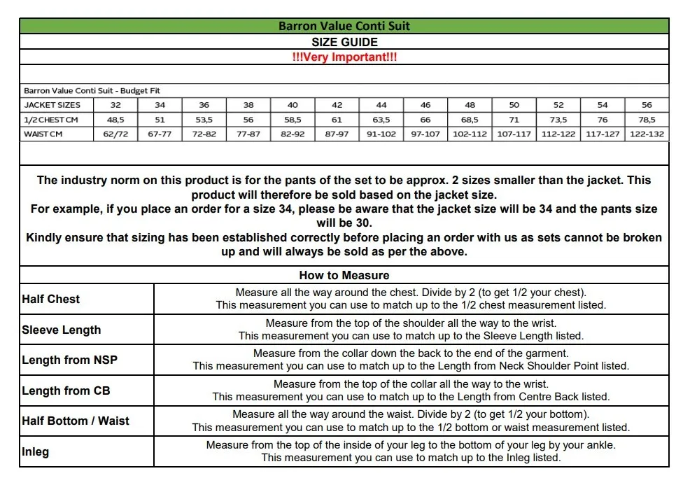 Barron Value Conti Suit