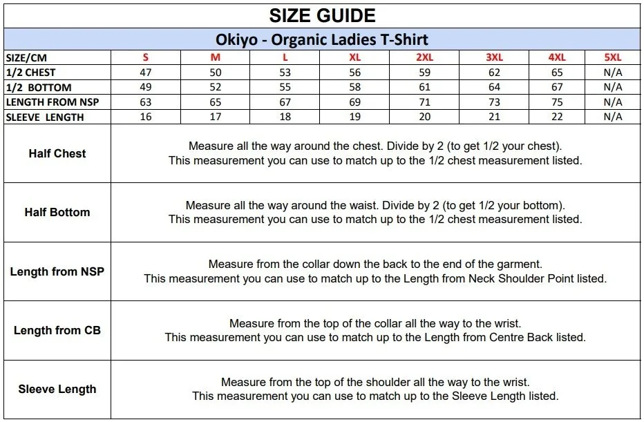 Ladies Okiyo Organic T Shirt