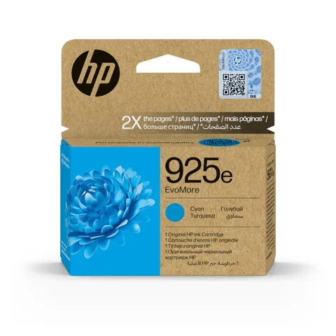 HP 925e Cyan High Yield EvoMore Original Ink Cartridge - 4K0W0PE