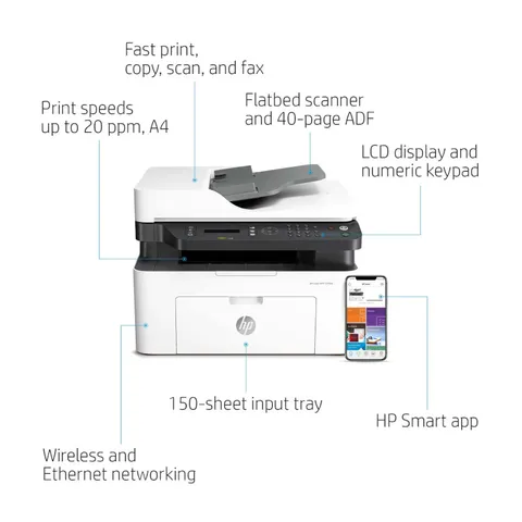 HP Laser 137FNW Multifunction Printer