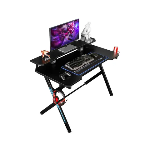 VX Gaming Donahue Gaming Desk - Black with Headphone Hook