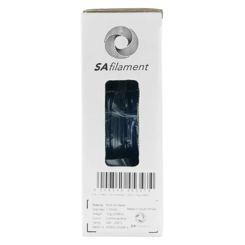 SA Filament PLA UV Neon Luminous Blue Filament - 1kg | CH Africa