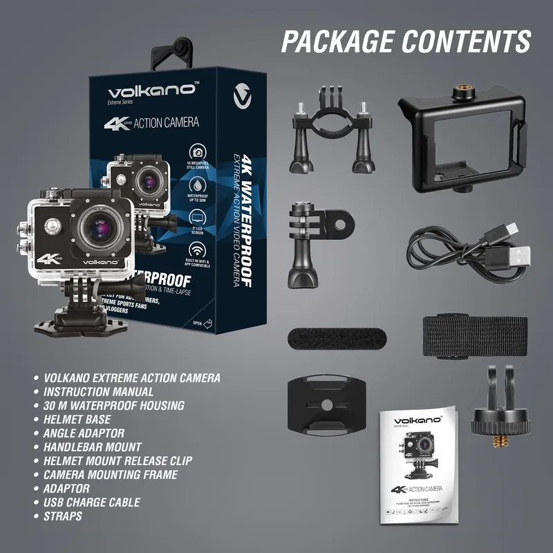 Volkano Extreme Series 4K Action Camera - Black | CH Africa
