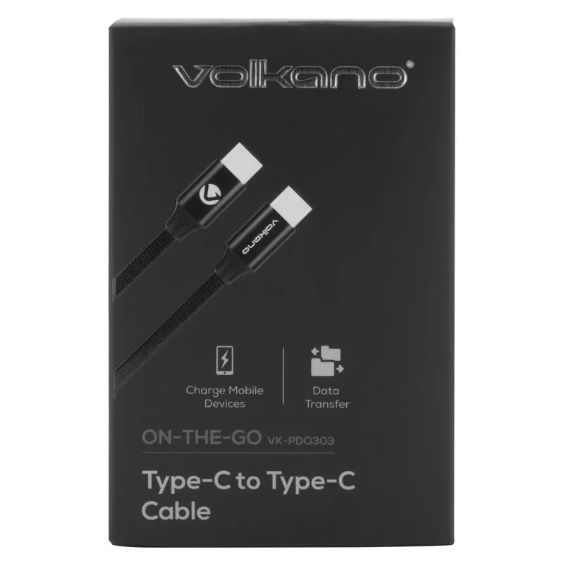 Volkano On-The-Go Type-C to Type-C 30w Cable - Black | CH Africa