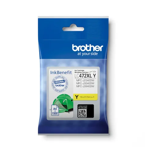 Brother LC-472 XL Yellow High Yield Original Ink Cartridge - LC 472 XL Y