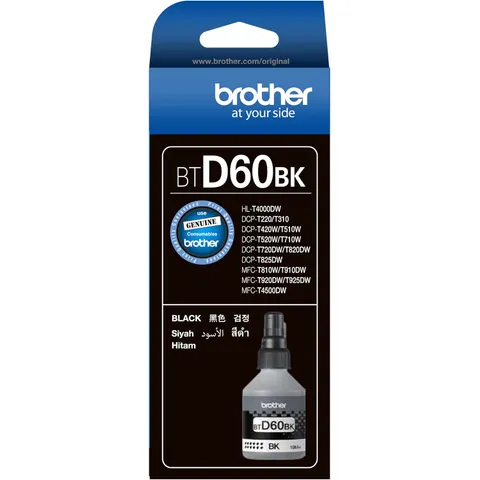 Brother D60BK Black Original Ink Bottle - BT D60BK