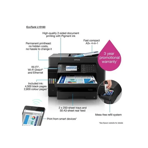 Epson EcoTank L15160 Double-Sided A3 Colour 4-in-1 Printer